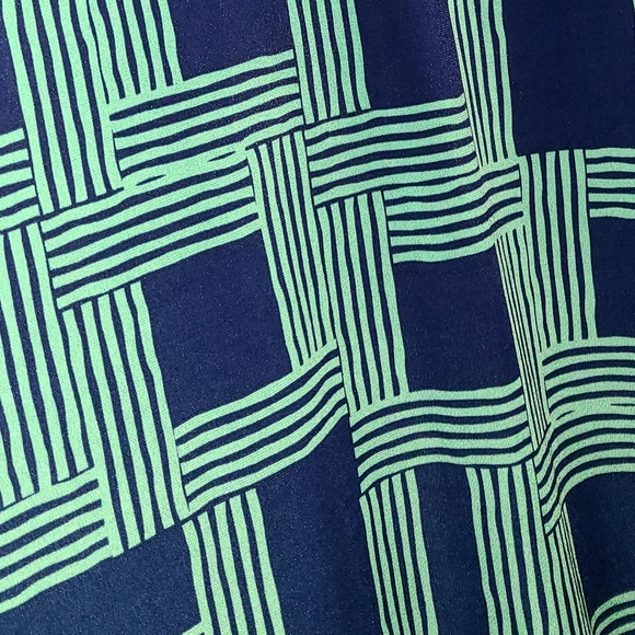 LLR LuLaRoe Maxi Skirt Navy Blue & Teal Green Abatract Print Sz 2XL - Picture 5 of 8